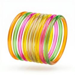 Jelly Bangle Glossy light Multi colour set of 8pcs- JLB18