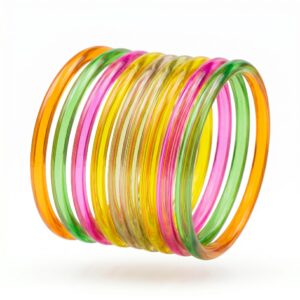 Jelly Bangle Glossy light Multi colour set of 8pcs- JLB18