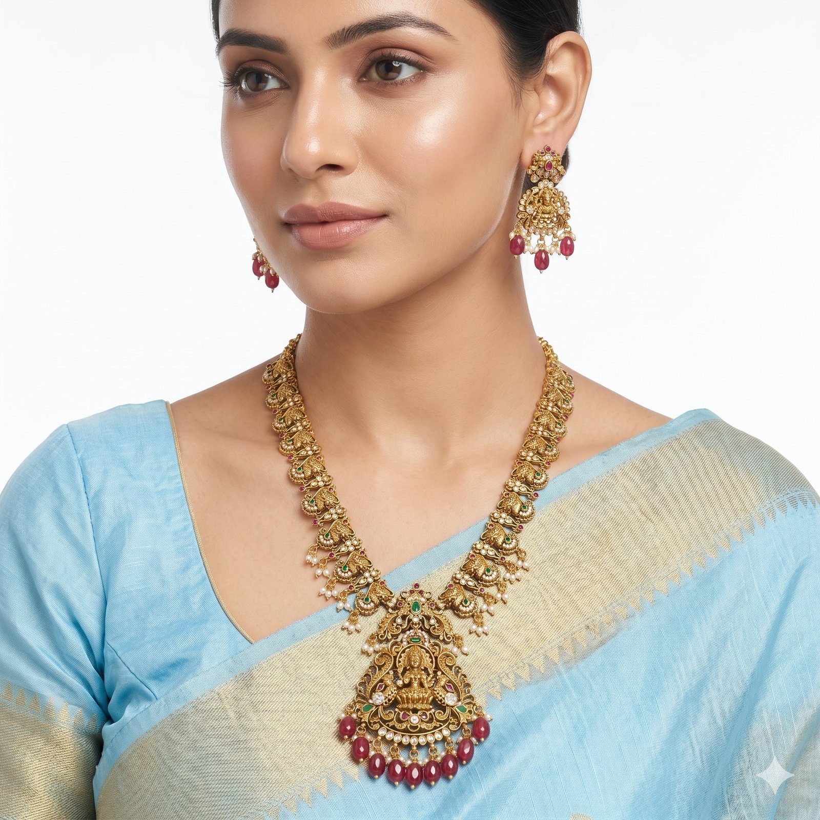 Premium Necklace With Ear Rings-NL59