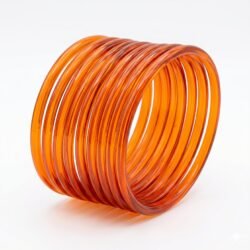 Jelly Bangle Glossy Orange set of 8pcs- JLB3
