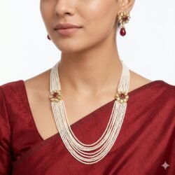 Pearl Necklace with Ear Rings PLN15