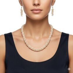 Pearl Necklace with Ear Rings PLN83