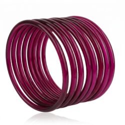 Jelly Bangle Glossy Wine set of 8pcs- JLB4