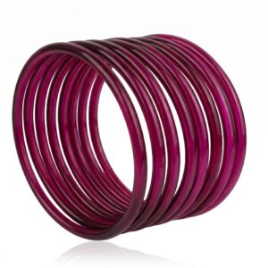 Jelly Bangle Glossy Wine set of 8pcs- JLB4
