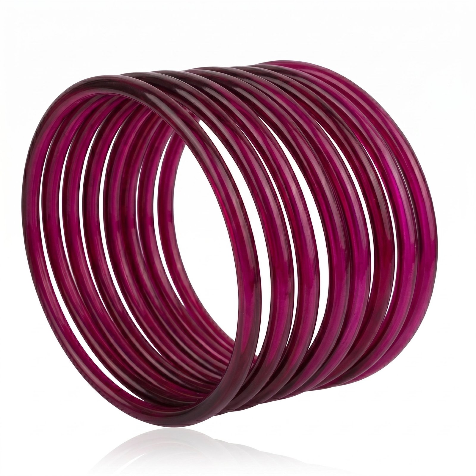 Jelly Bangle Glossy Wine set of 8pcs- JLB4