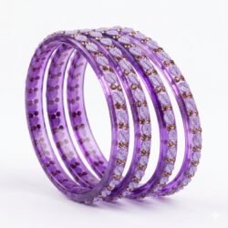 Designer Glass Bangles set of 4pcs- GBL33