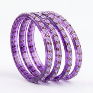 Designer Glass Bangles set of 4pcs- GBL33