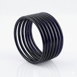 Jelly Bangle Glossy Black Colour set of 8pcs- JLB28