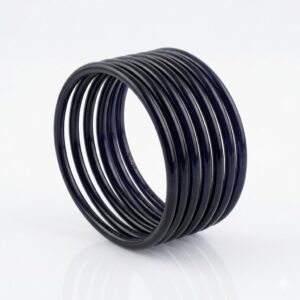 Jelly Bangle Glossy Black Colour set of 8pcs- JLB28