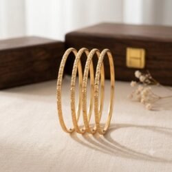 Unpolished Laxmi Devi  Panchaloha Bangle Set of 4 pcs-BG235