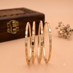 Unpolished Laxmi Devi  Panchaloha Bangle Set of 4 pcs-BG236