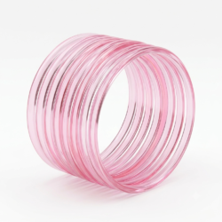 Jelly Bangle Glossy Light Baby Pink Colour set of 8pcs- JLB29