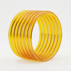 Jelly Bangle Glossy Dark Yellow Colour set of 8pcs- JLB30
