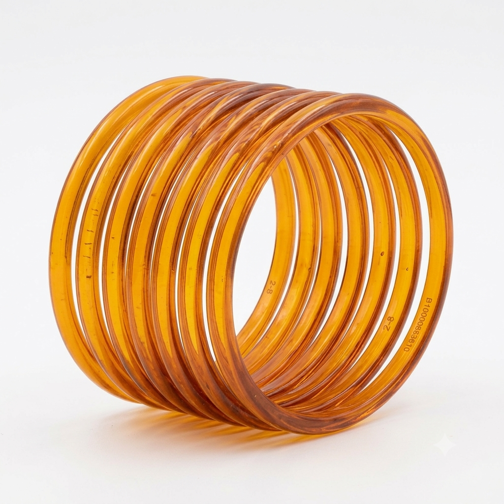 Jelly Bangle Glossy Yellow Colour set of 8pcs- JLB31