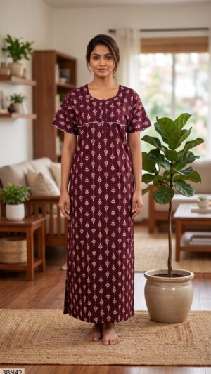 3 Button Nighty Free Size(XXL)-3BN42