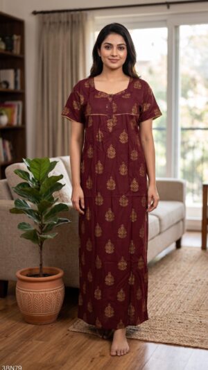 3 Button Nighty Free Size(XXL)-3BN79