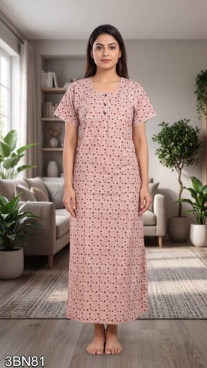 3 Button Nighty Free Size(XXL)-3BN81