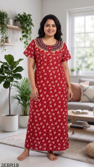 3XL Embroidery Nighty-3EBR19