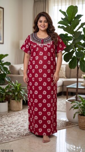 3XL Embroidery Nighty-3EBR28