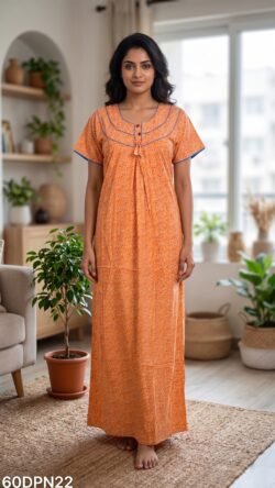 60 Length Double Patch Nighty Free Size(XXL)-60DPN22