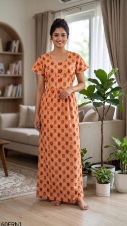 60 Length Frock Nighty Free Size(XXL)-60FRN1