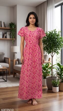 60 Length Frock Nighty Free Size(XXL)-60FRN10