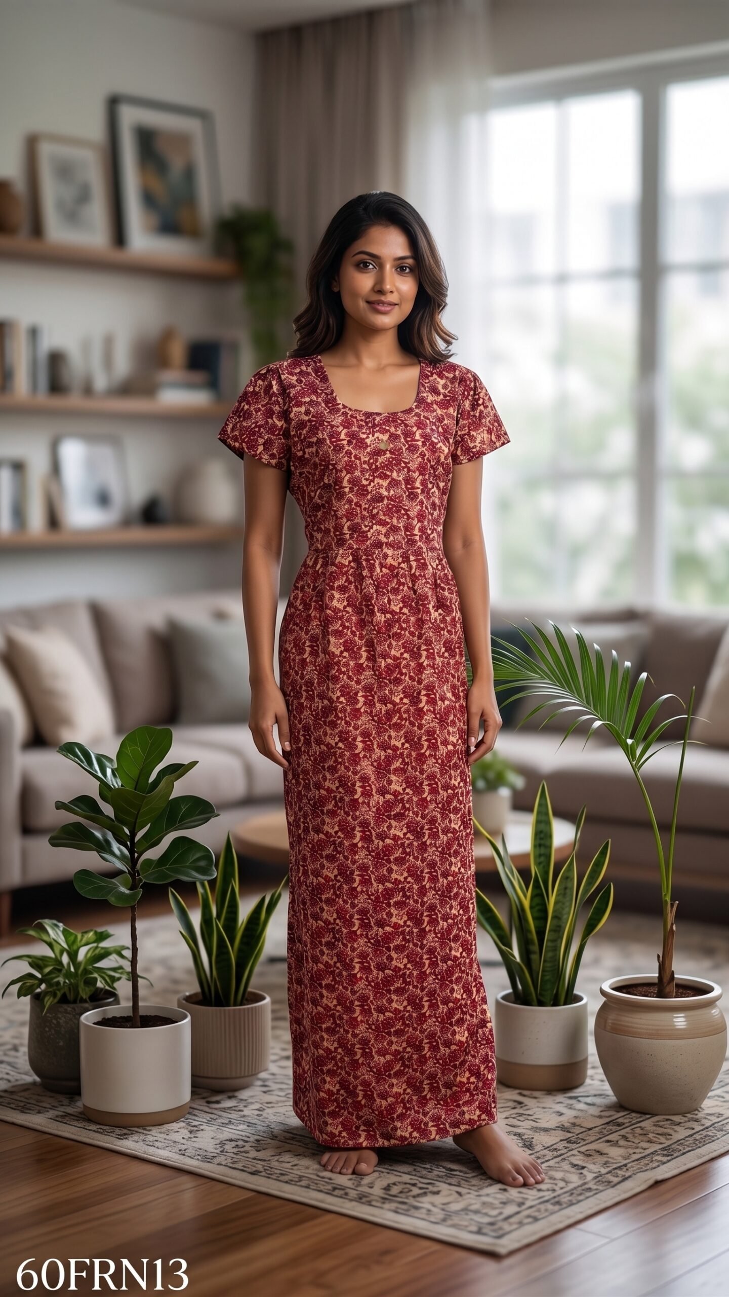 60 Length Frock Nighty Free Size(XXL)-60FRN13