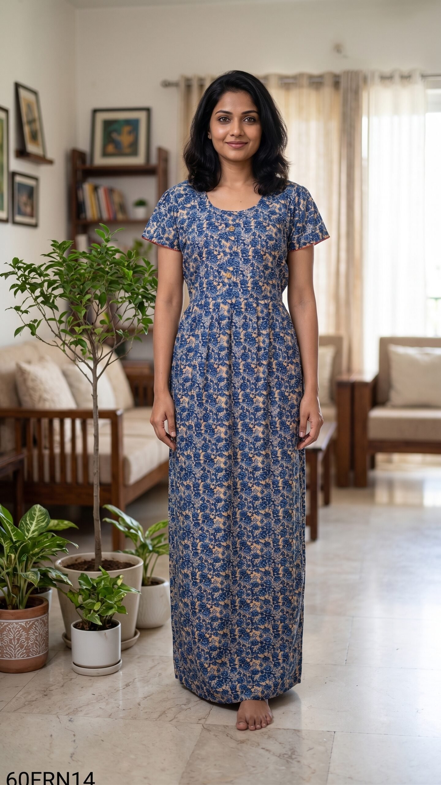 60 Length Frock Nighty Free Size(XXL)-60FRN14