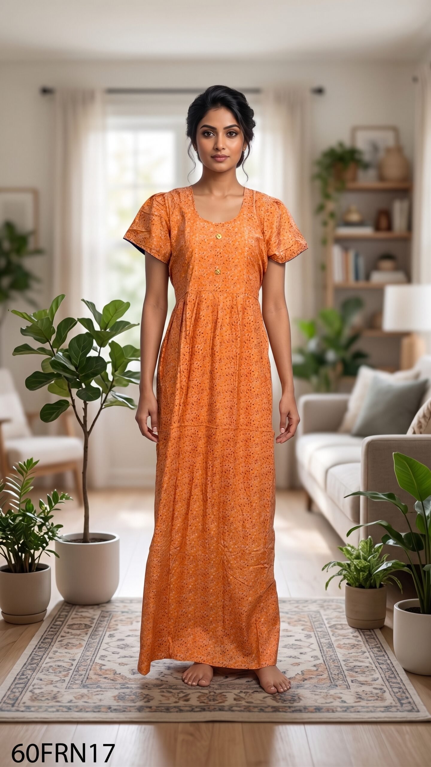 60 Length Frock Nighty Free Size(XXL)-60FRN17