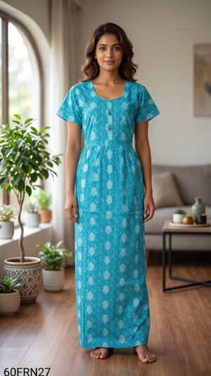 60 Length Frock Nighty Free Size(XXL)-60FRN27