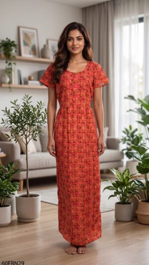 60 Length Frock Nighty Free Size(XXL)-60FRN29