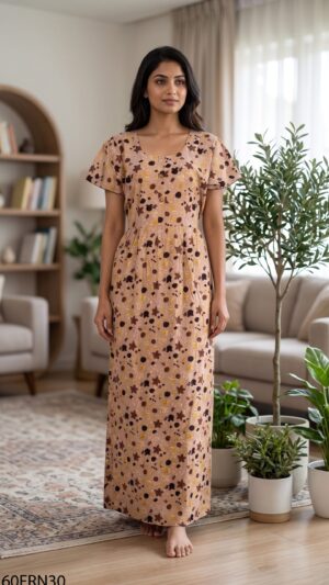 60 Length Frock Nighty Free Size(XXL)-60FRN30