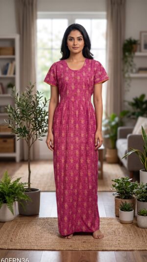 60 Length Frock Nighty Free Size(XXL)-60FRN36