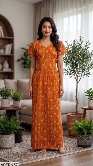60 Length Frock Nighty Free Size(XXL)-60FRN37