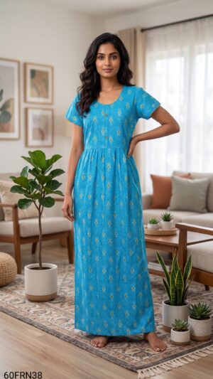 60 Length Frock Nighty Free Size(XXL)-60FRN38
