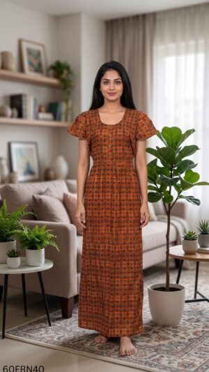 60 Length Frock Nighty Free Size(XXL)-60FRN40