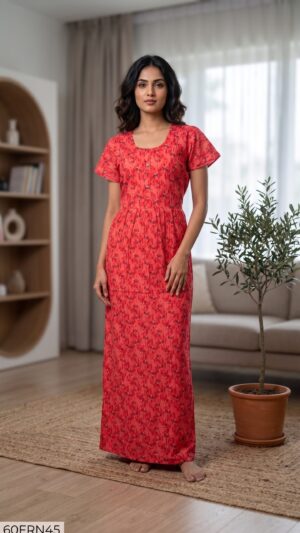60 Length Frock Nighty Free Size(XXL)-60FRN45