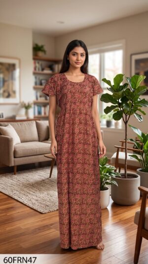 60 Length Frock Nighty Free Size(XXL)-60FRN47