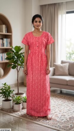 60 Length Frock Nighty Free Size(XXL)-60FRN6