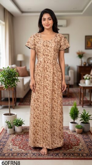 60 Length Frock Nighty Free Size(XXL)-60FRN8