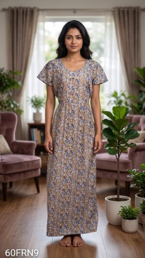 60 Length Frock Nighty Free Size(XXL)-60FRN9