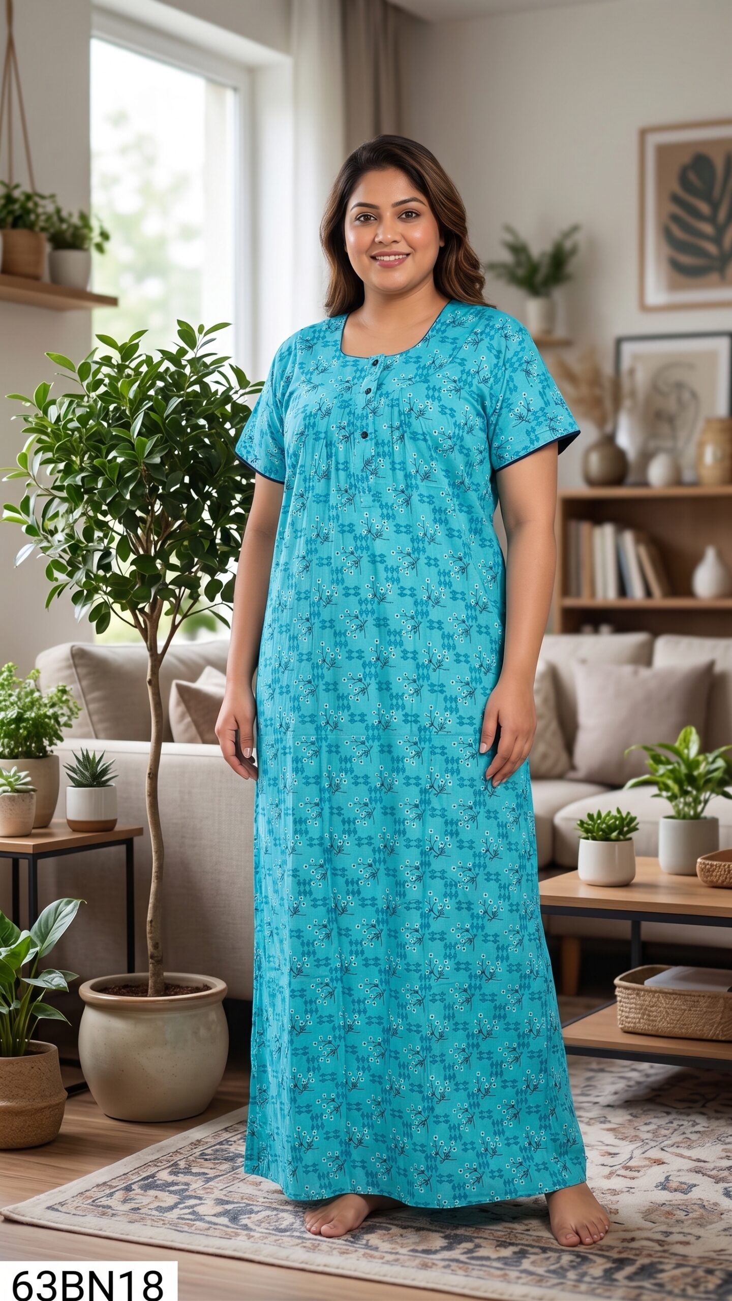 60 Length 3XL 3 Button Nighty-63BN18