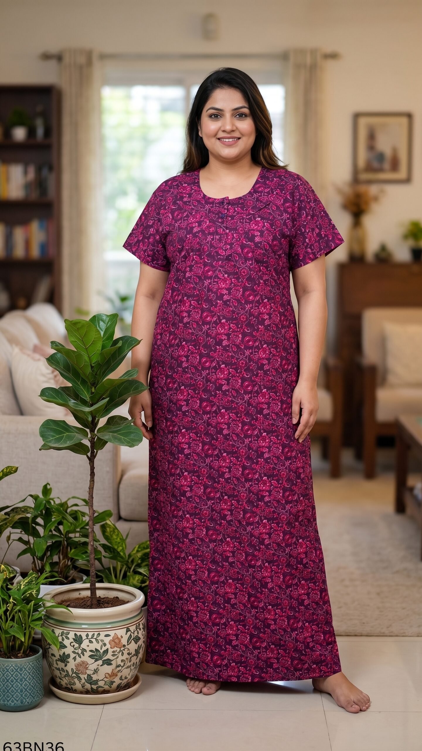 60 Length 3XL 3 Button Nighty-63BN36