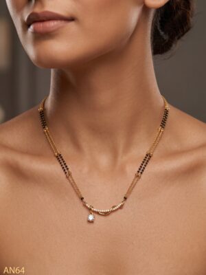 Anti-Tarnish Black Beads Necklace-AN64