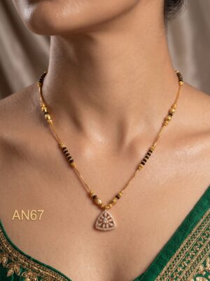 Anti-Tarnish Black Beads Necklace-AN67