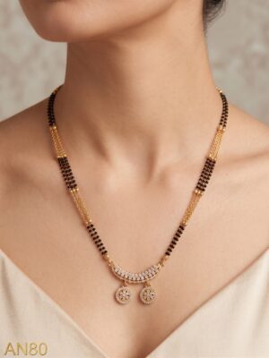 Anti-Tarnish Black Beads Necklace-AN80