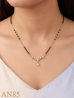 Anti-Tarnish Black Beads Necklace-AN85
