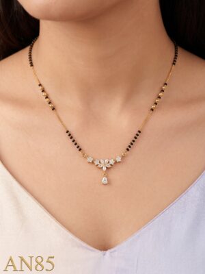 Anti-Tarnish Black Beads Necklace-AN85