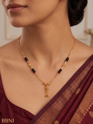 Premium Black Beads Necklace 18 inches-BBN1