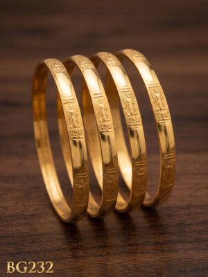 Unpolished Laxmi Devi Panchaloha Bangle Set of 4 pcs-BG232
